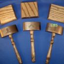 Set Of Three Wedge Gavels with Sounding Blocks Ash Wood